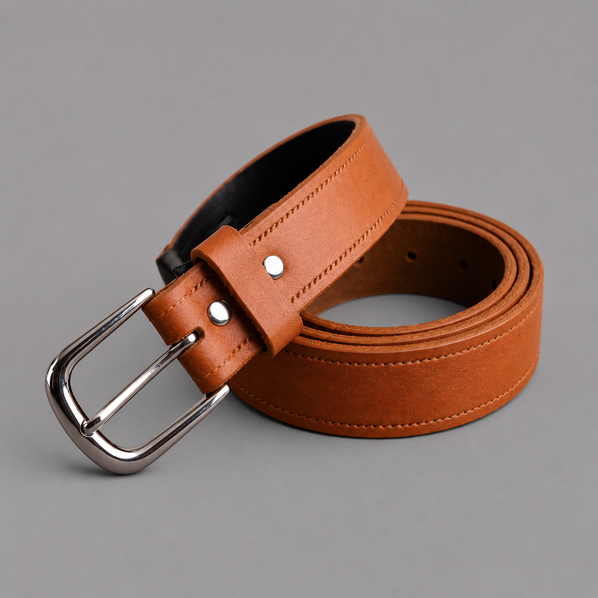 Hazy Blue Genuine Leather Belt - Thin