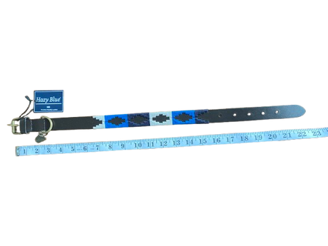 Luxury Polo Leather Dog Collar | Hazy Blue - Just £14.99! Shop now at Warwickshire Clothing. 