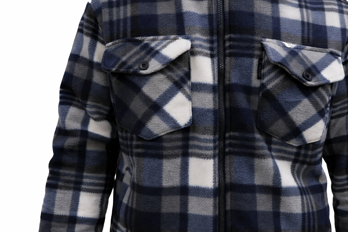 Hazy Blue Logan Fleece Lined Lumberjack Shirt Jacket