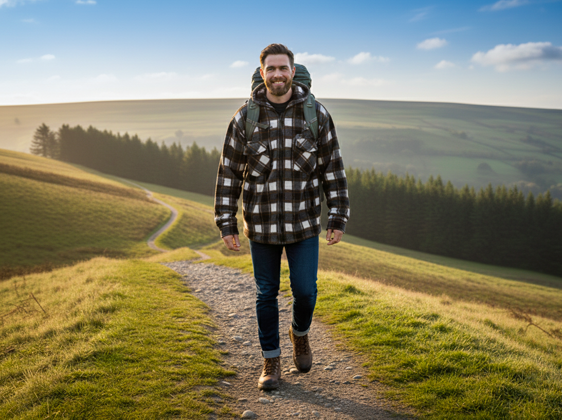 Hazy Blue Logan Fleece Lined Lumberjack Shirt Jacket