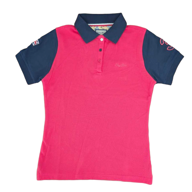 Hazy Blue Women's Plain Polo Shirt with Number 3 Detail - Just £14.99! Shop now at Warwickshire Clothing. 