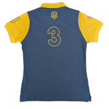 Hazy Blue Women's Plain Polo Shirt with Number 3 Detail - Just £14.99! Shop now at Warwickshire Clothing. 