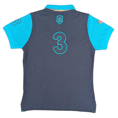 Hazy Blue Women's Plain Polo Shirt with Number 3 Detail - Just £14.99! Shop now at Warwickshire Clothing. 