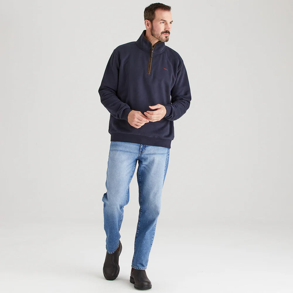 Men's Brancaster 1/4 Zip Top Smokey Olive