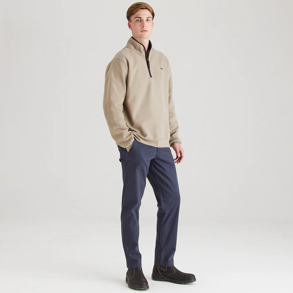 Men's Brancaster 1/4 Zip Top Smokey Olive