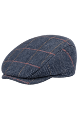 Hazy Blue Traditional Derby Tweed Flat Cap