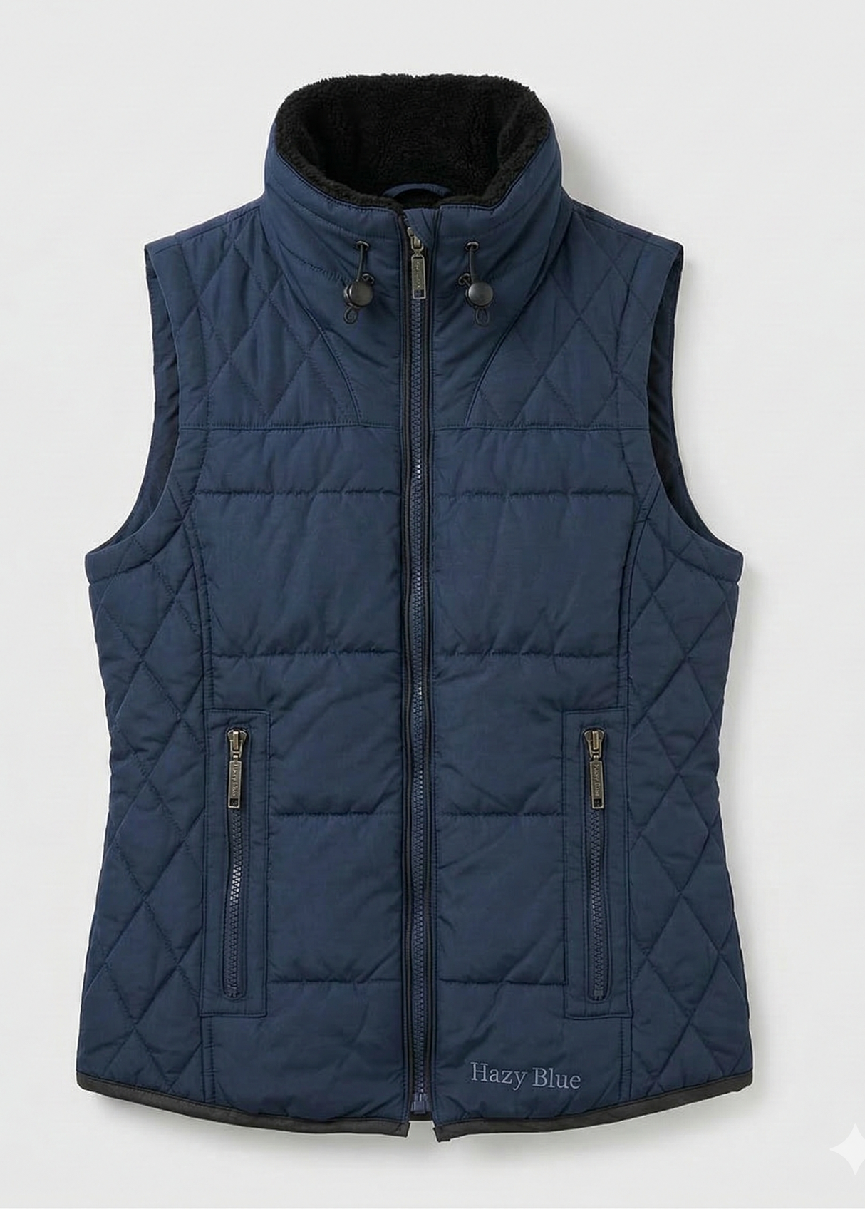Hazy Blue Womens Quilted Gilet Bodywarmer - Anusha