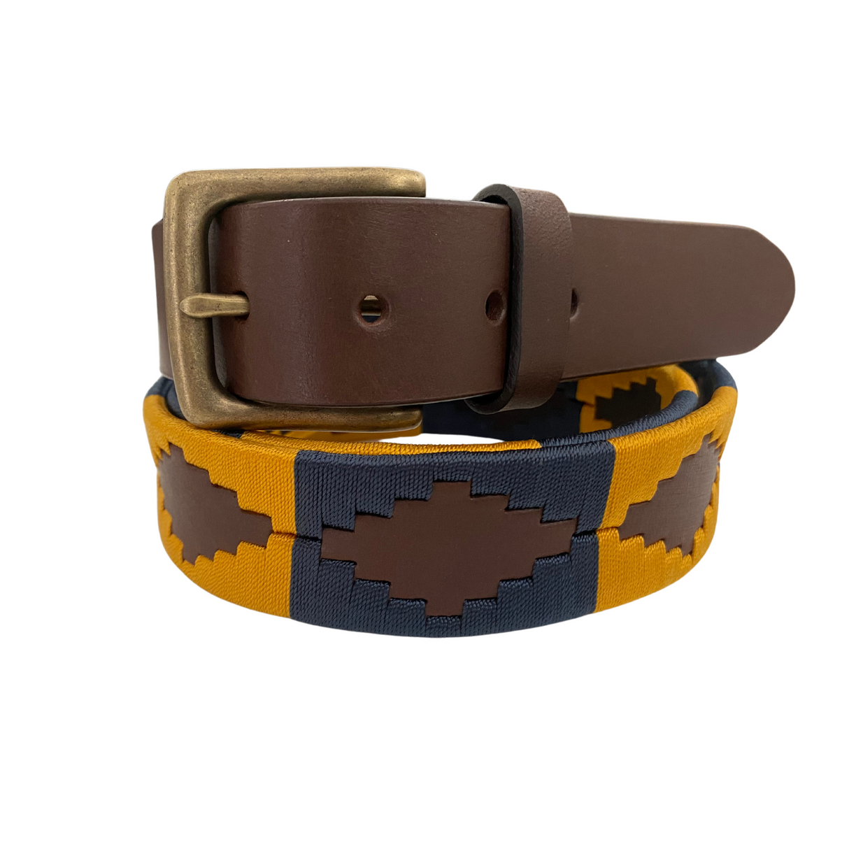Hazy Blue Men's Leather Brown Polo Belt - Just $24.99! Shop now at Warwickshire Clothing. Free Dellivery.