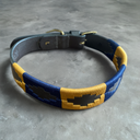 Luxury Polo Leather Dog Collar | Hazy Blue