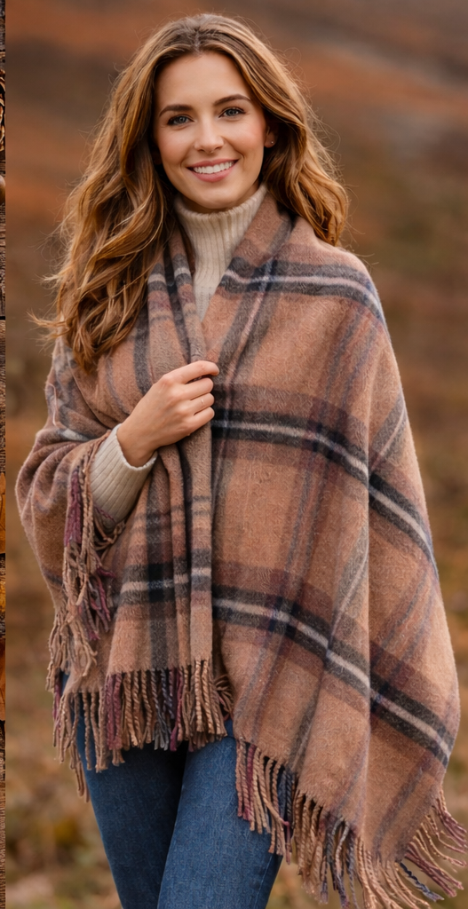 House Of Tweed Womens Soft Check Tartan Scarf