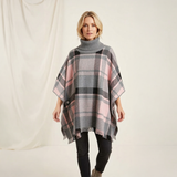 House of Tweed Roll Neck Check Poncho