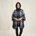 House of Tweed Roll Neck Check Poncho