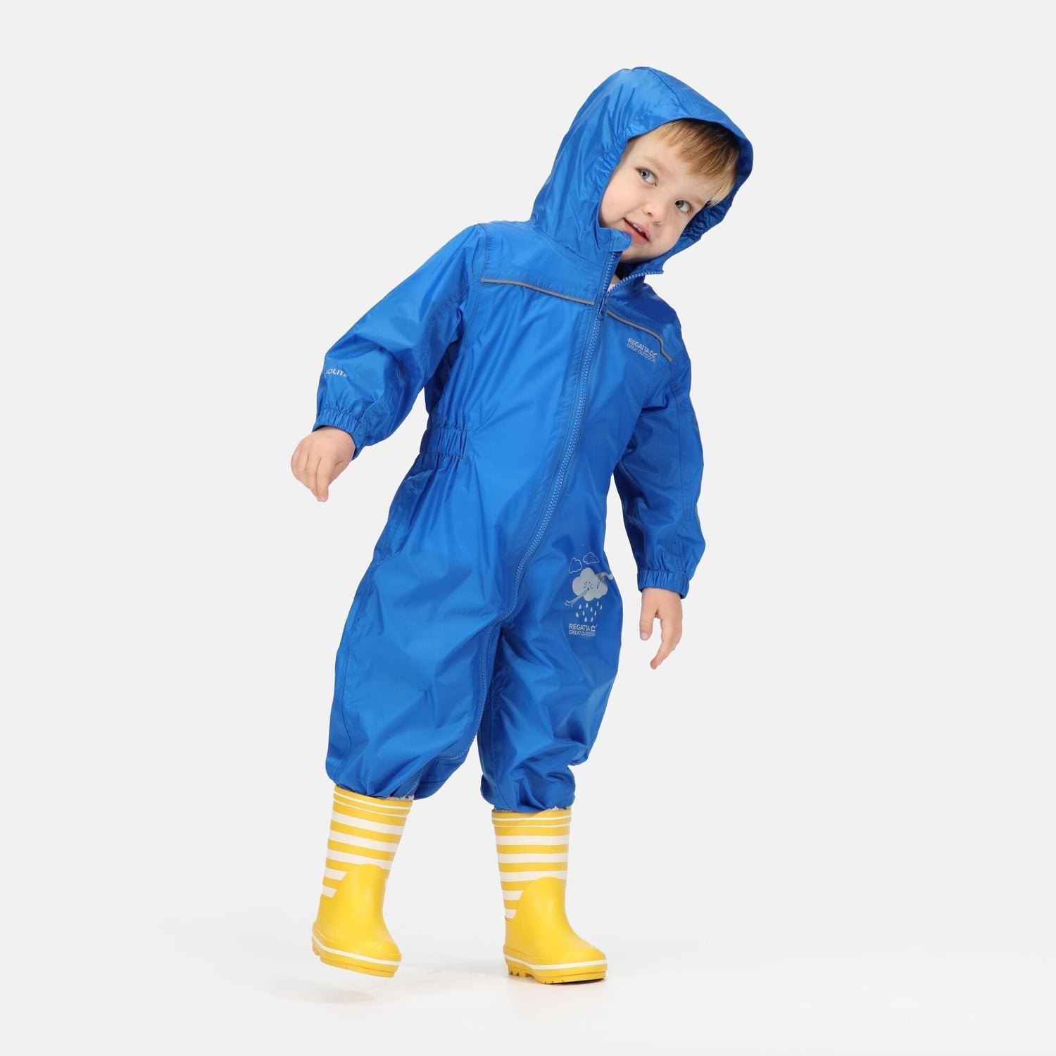 Regatta Kids' Puddle IV Waterproof All In One Rain Suit - Just £14.99! Shop now at Warwickshire Clothing. 