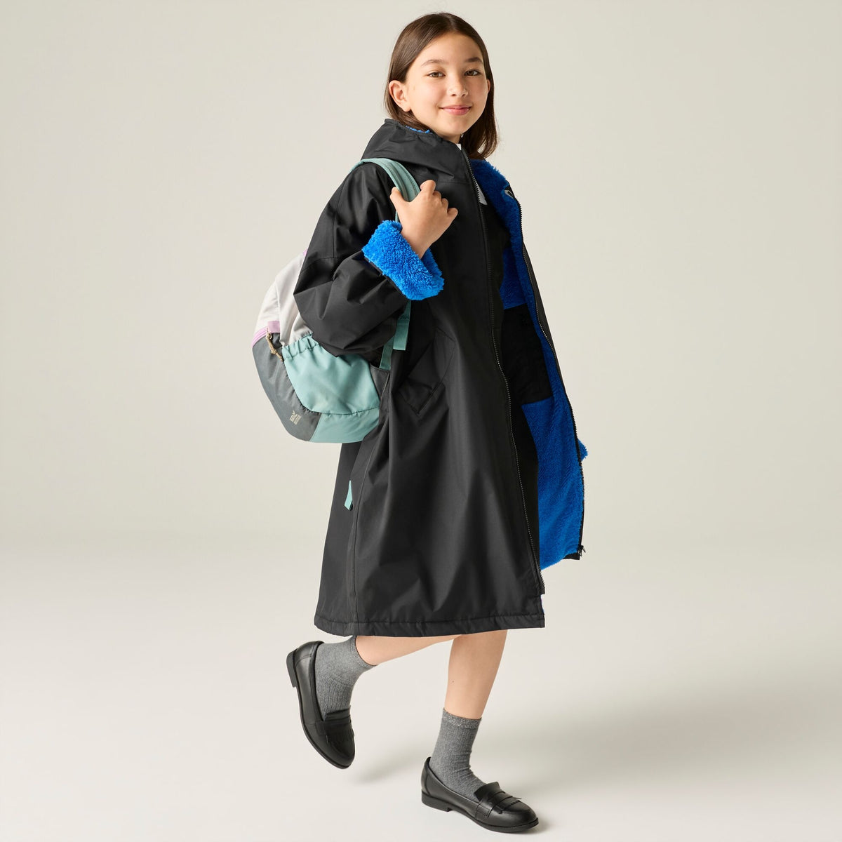Junior Changing Robe Black Oxford Blue