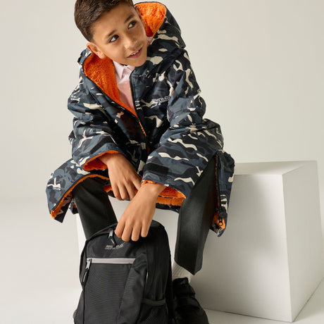 Junior Changing Robe Black Camo Persimmon