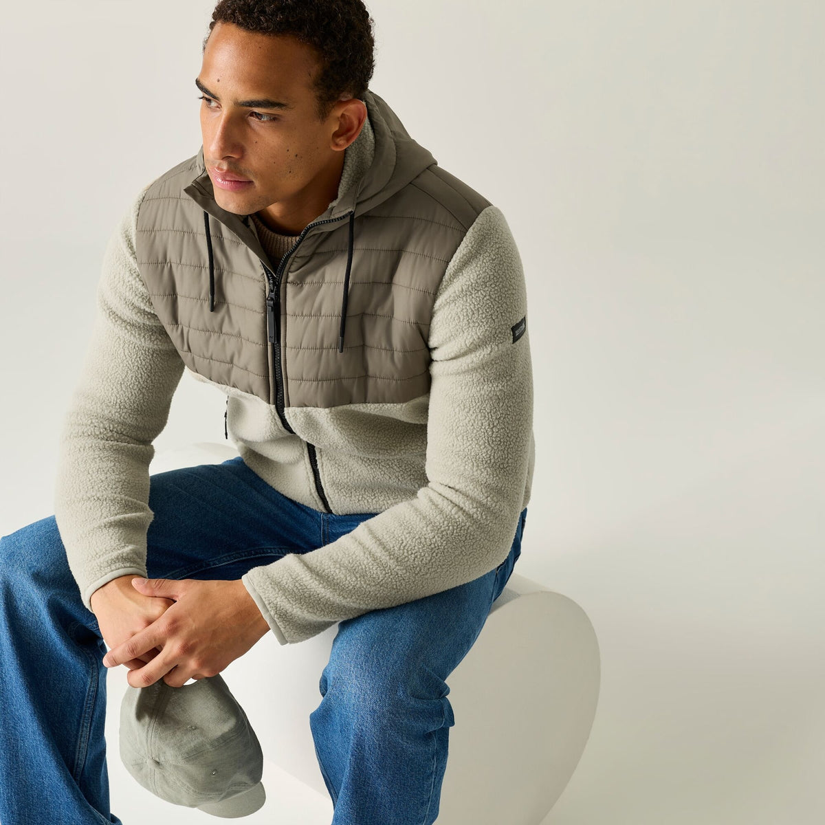 Men's Frankie Borg Hybrid Full Zip Fleece - Abbeystone Smokey Olive