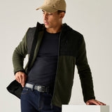 Men's Frankie Borg Hybrid Full Zip Fleece - Dark Khaki Black