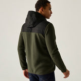 Men's Frankie Borg Hybrid Full Zip Fleece - Dark Khaki Black