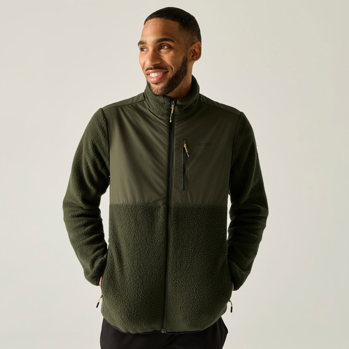 Men's Morran Water Resistant Full Zip Fleece - Dark Khaki