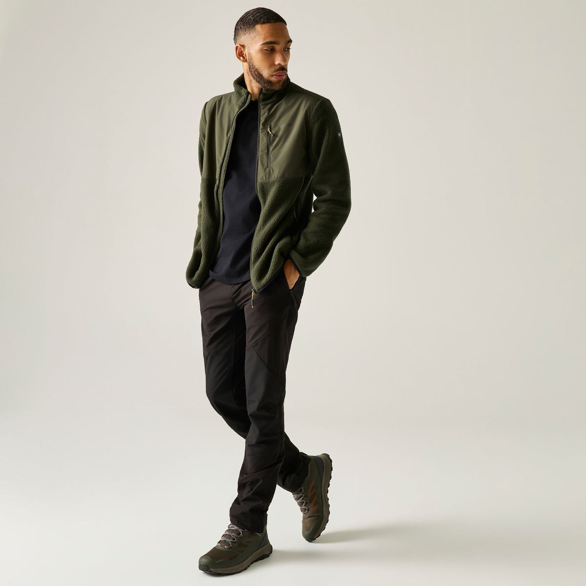 Men's Morran Water Resistant Full Zip Fleece - Dark Khaki