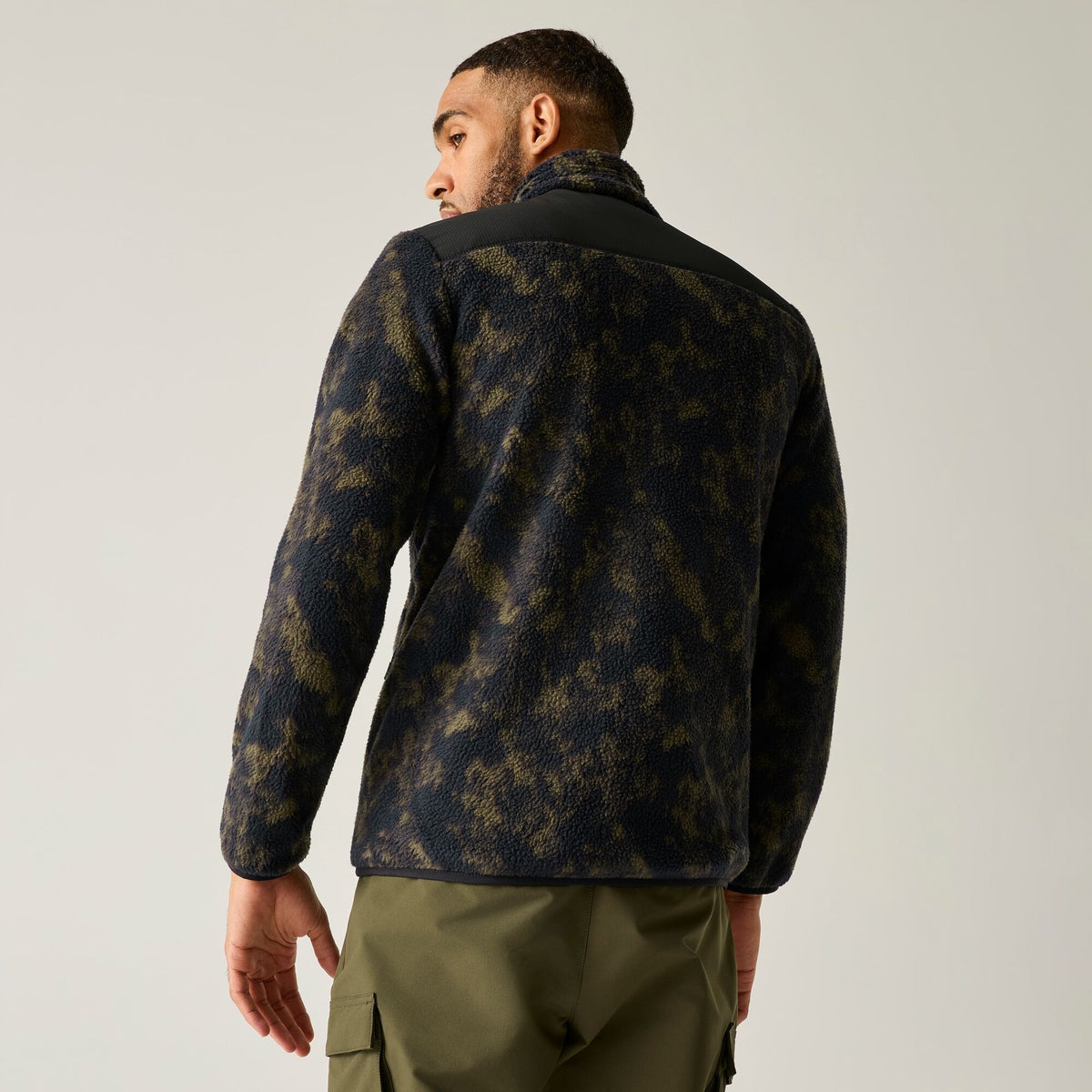 Men's Morran Water Resistant Full Zip Fleece | Textured Print Black