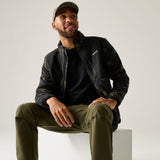 Men's Morran Water Resistant Full Zip Fleece | Textured Print Black