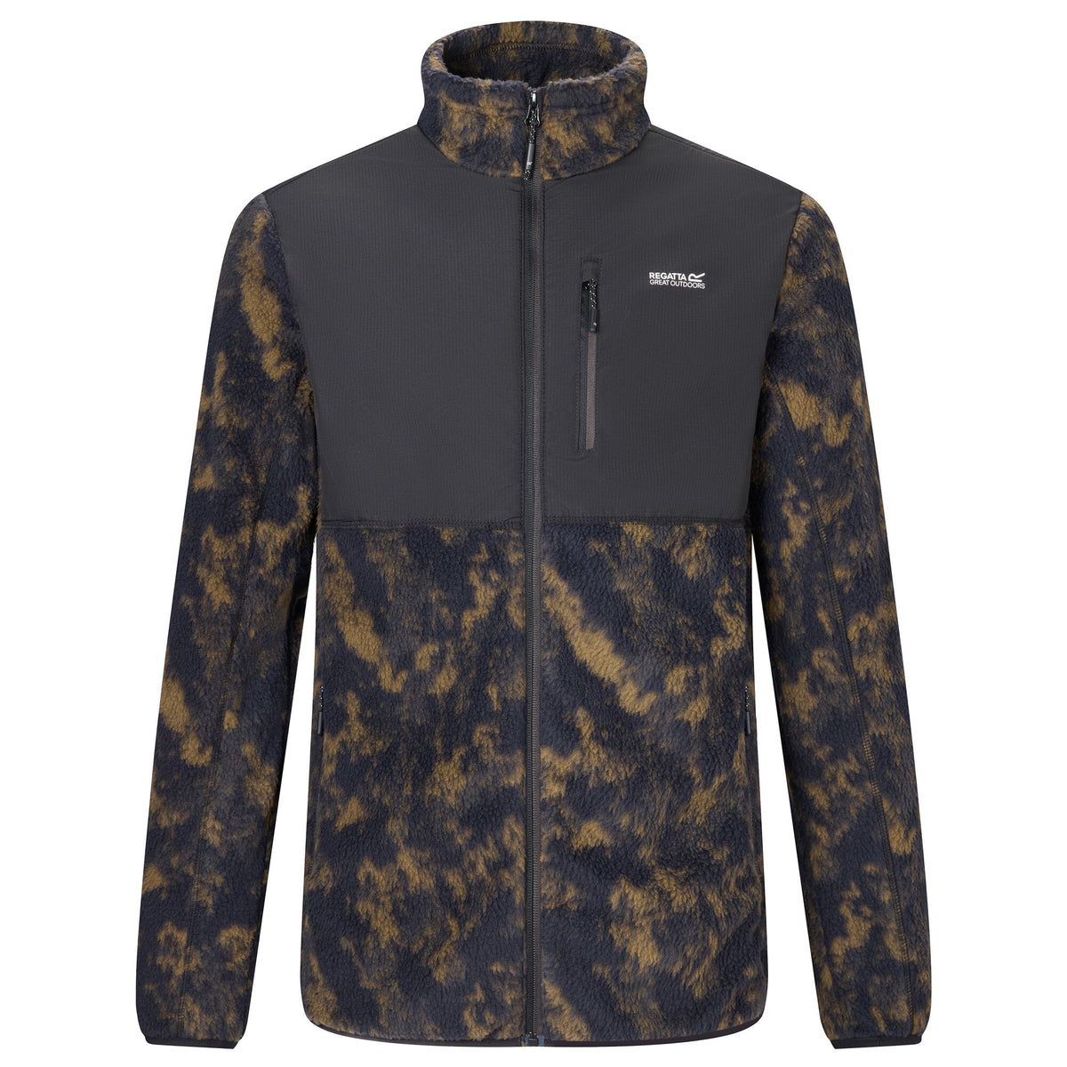 Men's Morran Water Resistant Full Zip Fleece | Textured Print Black