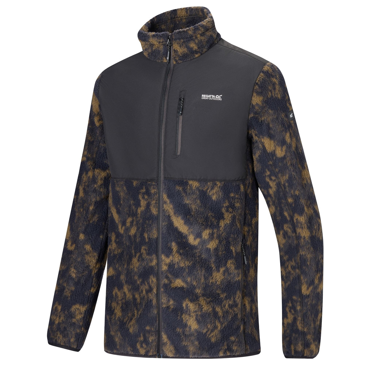 Men's Morran Water Resistant Full Zip Fleece | Textured Print Black