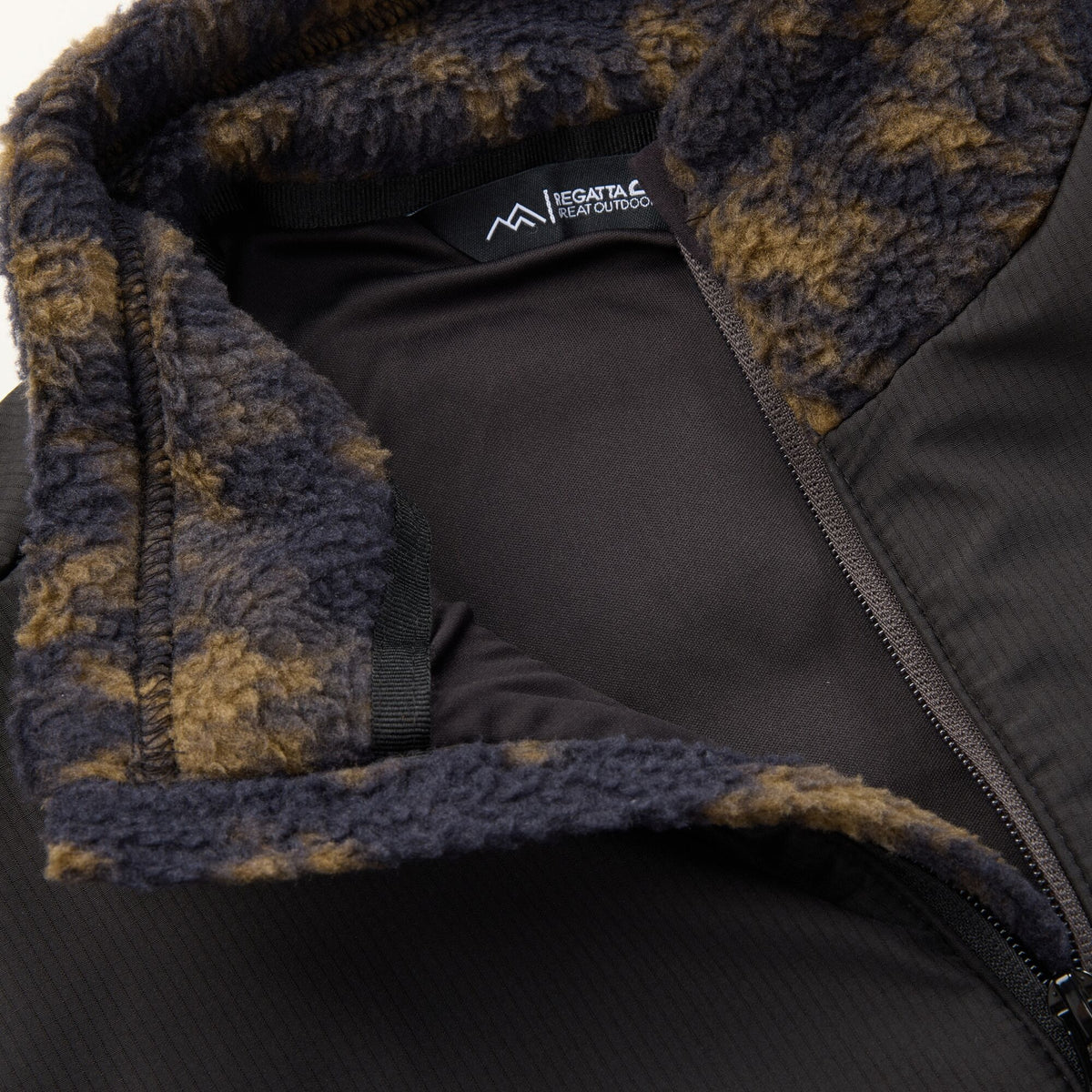 Men's Morran Water Resistant Full Zip Fleece | Textured Print Black