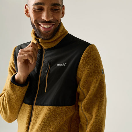 Men's Morran Water Resistant Full Zip Fleece - Wood Brown Black