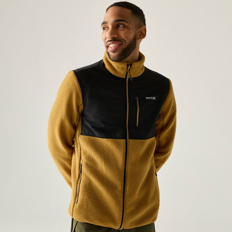 Men's Morran Water Resistant Full Zip Fleece - Wood Brown Black