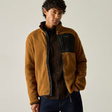Men's Frankie Borg Full Zip Fleece Rich Tan Black