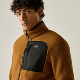Men's Frankie Borg Full Zip Fleece Rich Tan Black