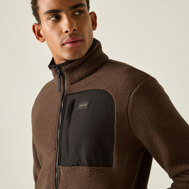 Men's Frankie Borg Full Zip Fleece | Ground Coffee Black