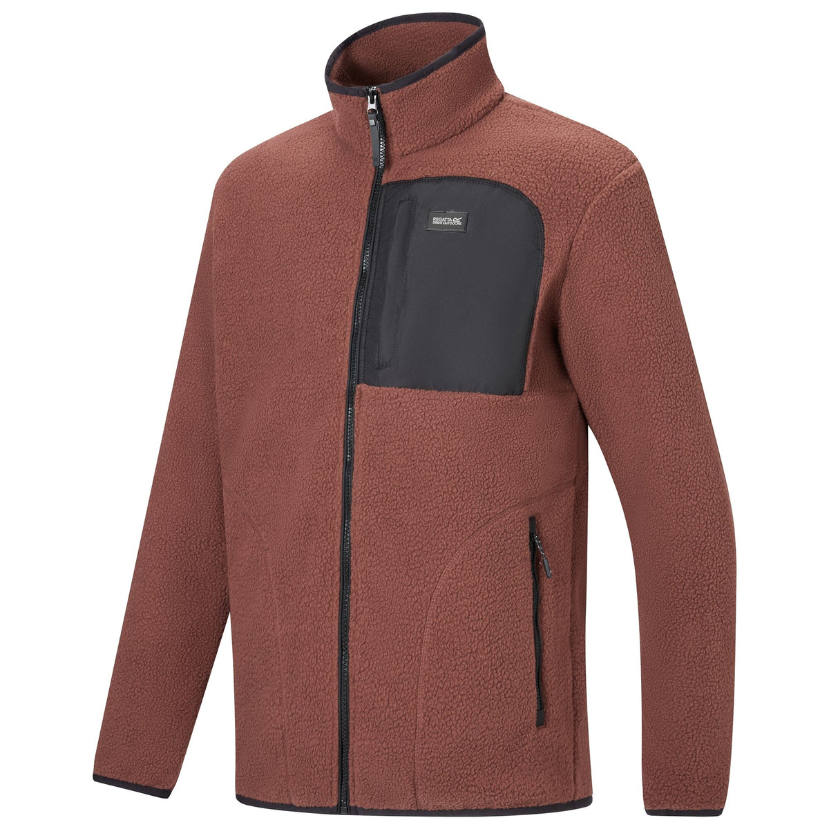 Men's Frankie Borg Full Zip Fleece | Ground Coffee Black