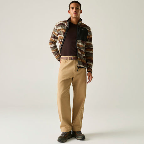 Men's Frankie Borg Full Zip Fleece - Ground Coffee Mountain Range