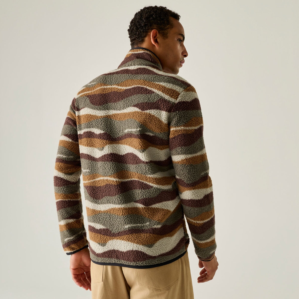 Men's Frankie Borg Full Zip Fleece - Ground Coffee Mountain Range