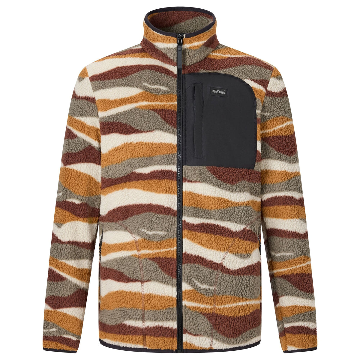 Men's Frankie Borg Full Zip Fleece - Ground Coffee Mountain Range