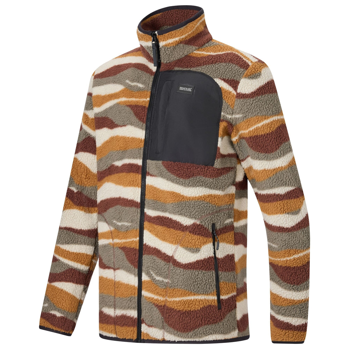 Men's Frankie Borg Full Zip Fleece - Ground Coffee Mountain Range