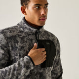Men's Frankie Borg Half Zip Fleece - Misty Grey Winter Camo