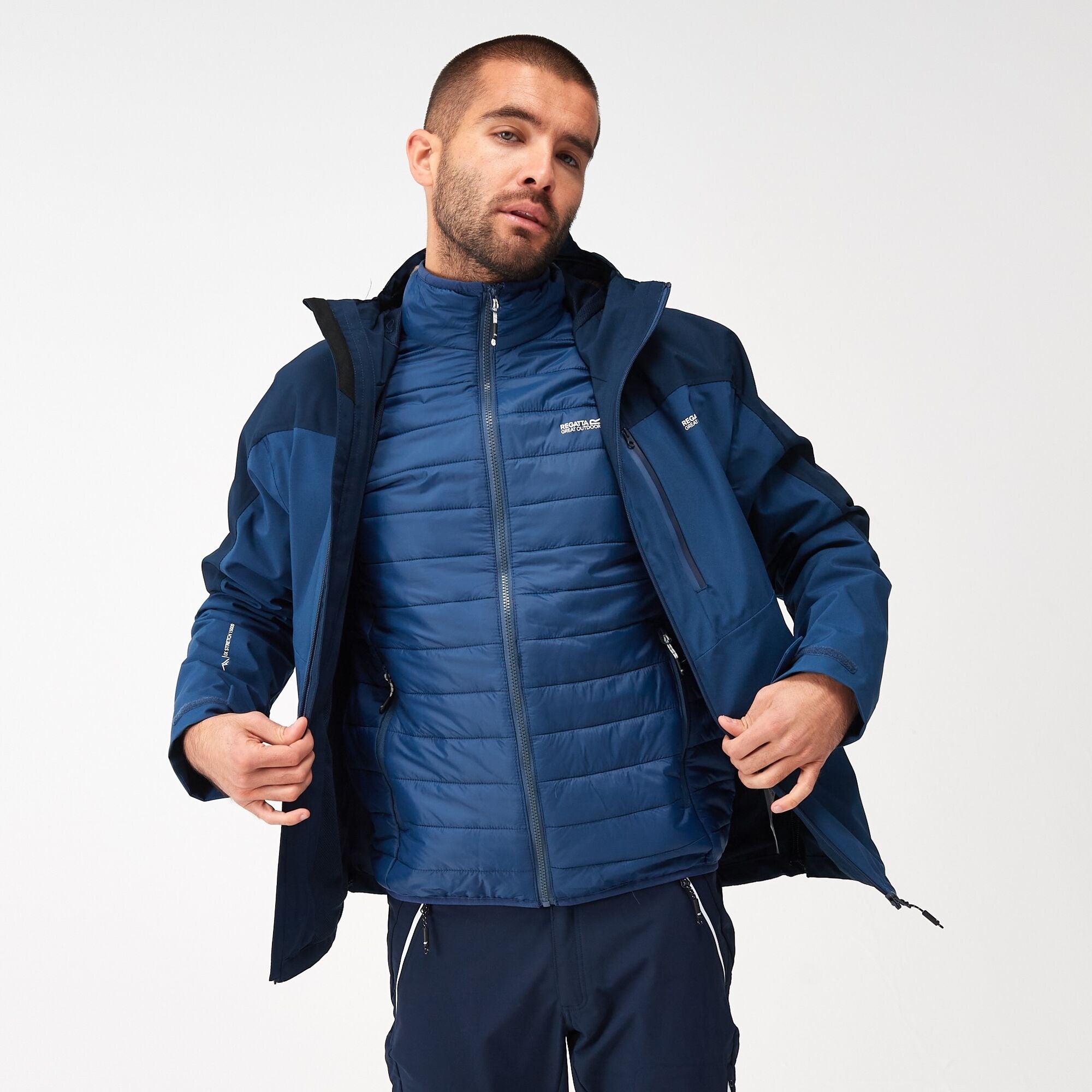 Regatta Men s Wentwood VIII 3 In 1 Waterproof Jacket Navy Warwickshire Clothing