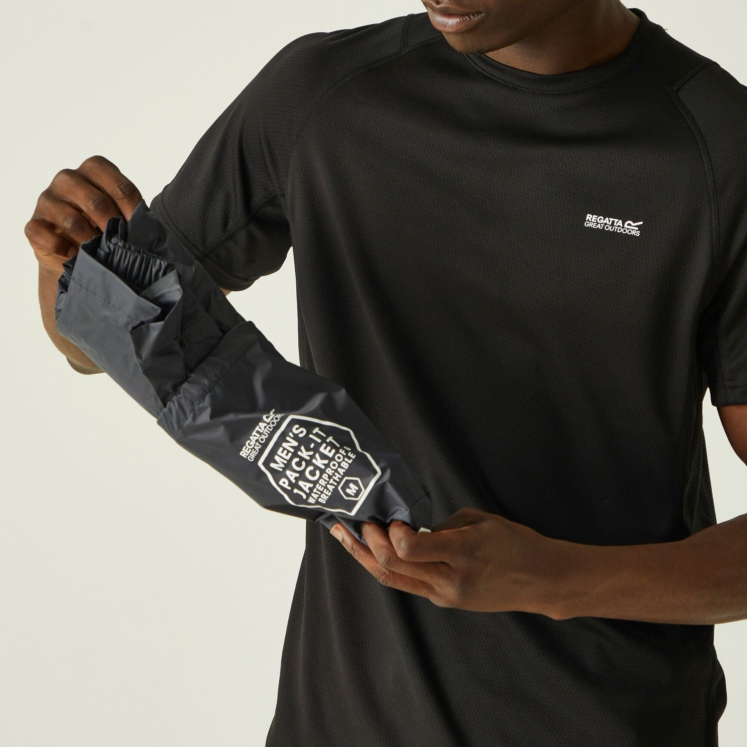 Regatta Mens Waterproof Pack It Jacket with Bag - Just £22.95! Shop now at Warwickshire Clothing. 