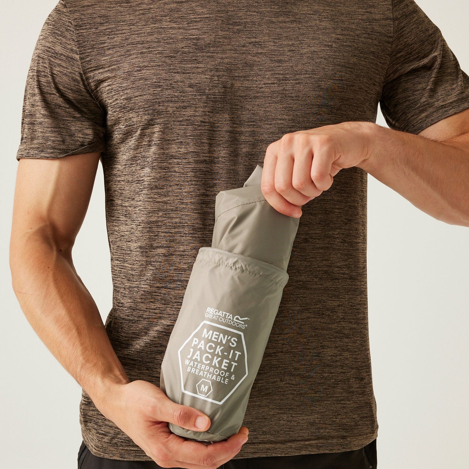 Regatta Mens Waterproof Pack It Jacket with Bag - Just £17.99! Shop now at Warwickshire Clothing. 