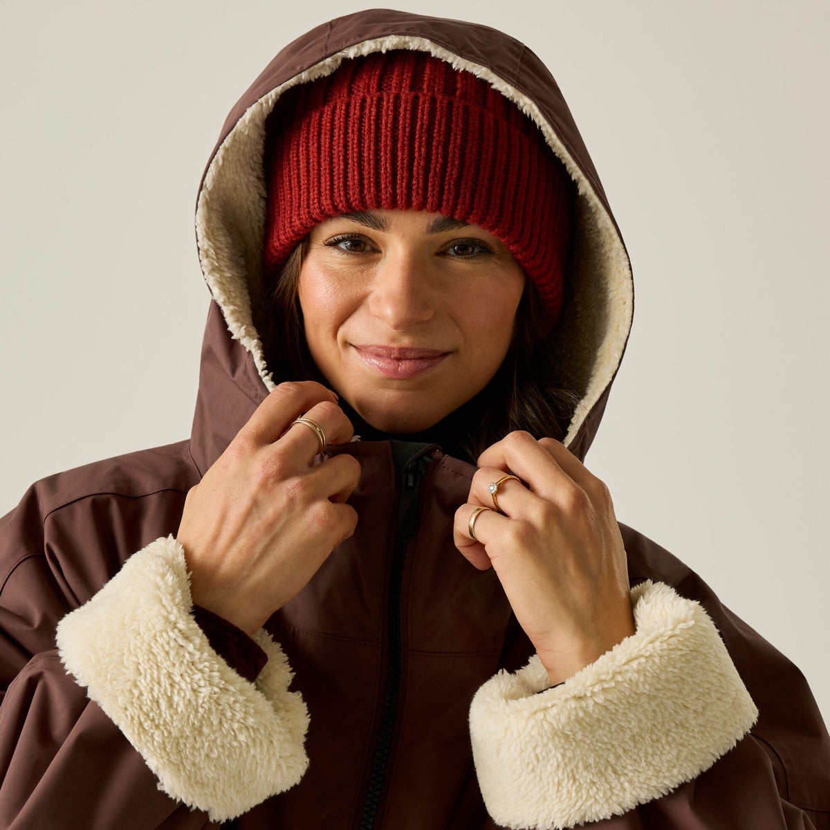 Adult's Waterproof Changing Robe - Dark Cherry