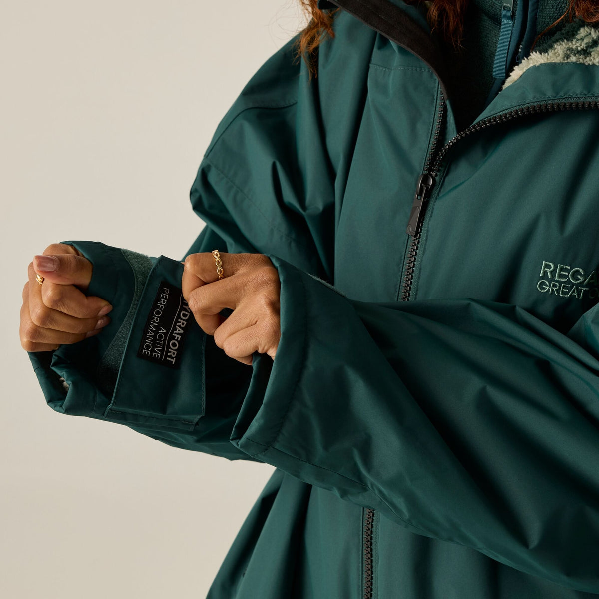 Adult's Waterproof Changing Robe - Deep Pine Brush Stroke Camo