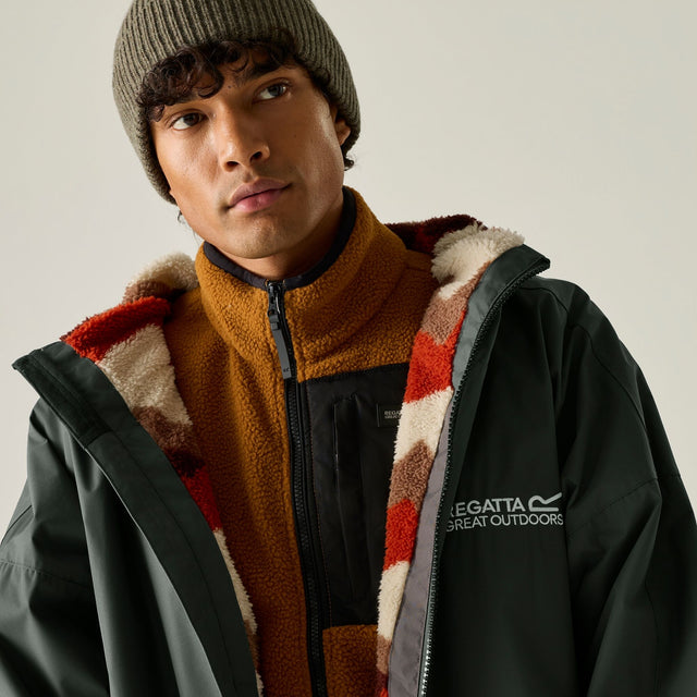 Adult's Waterproof Changing Robe - Iron Abstract Mountain