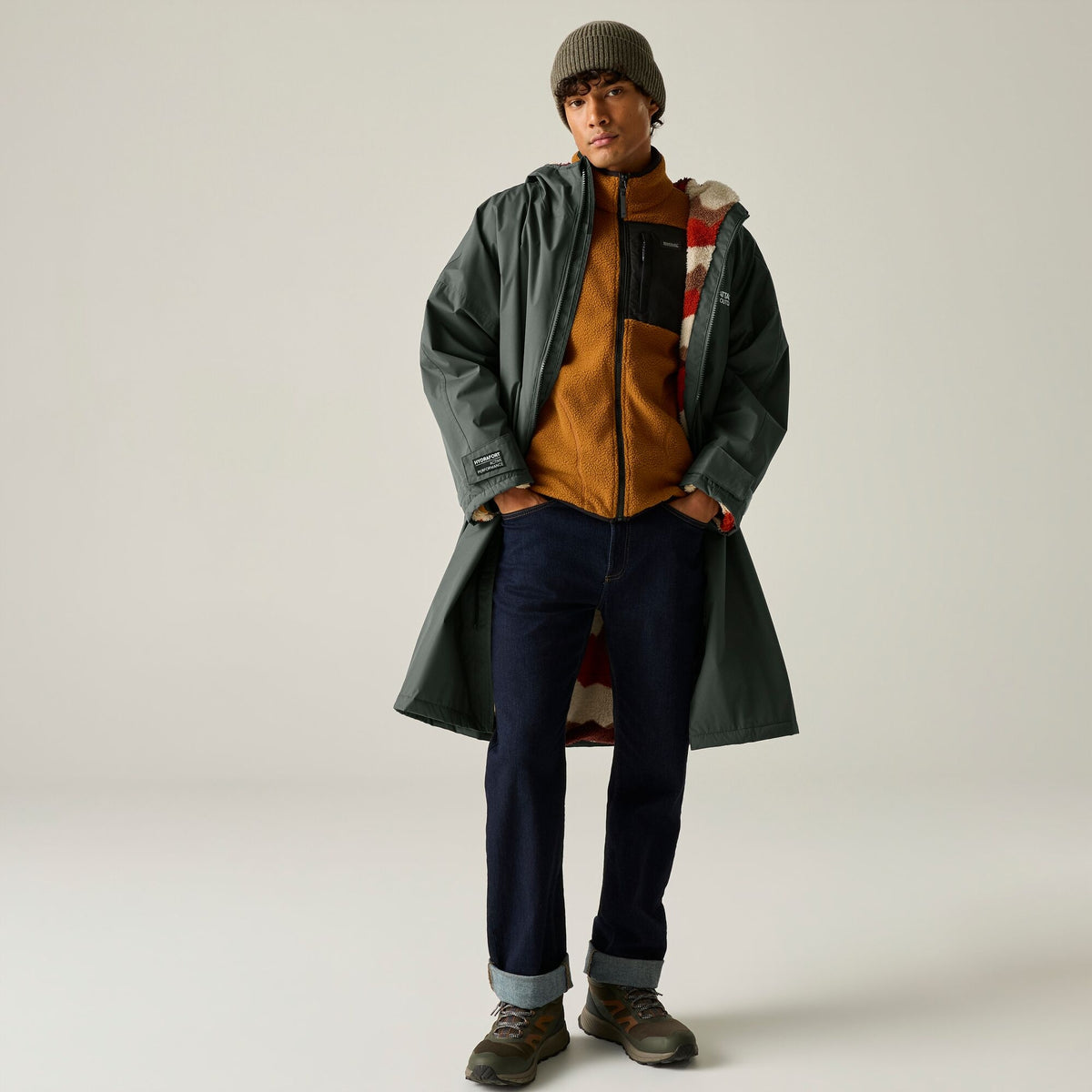 Adult's Waterproof Changing Robe - Iron Abstract Mountain