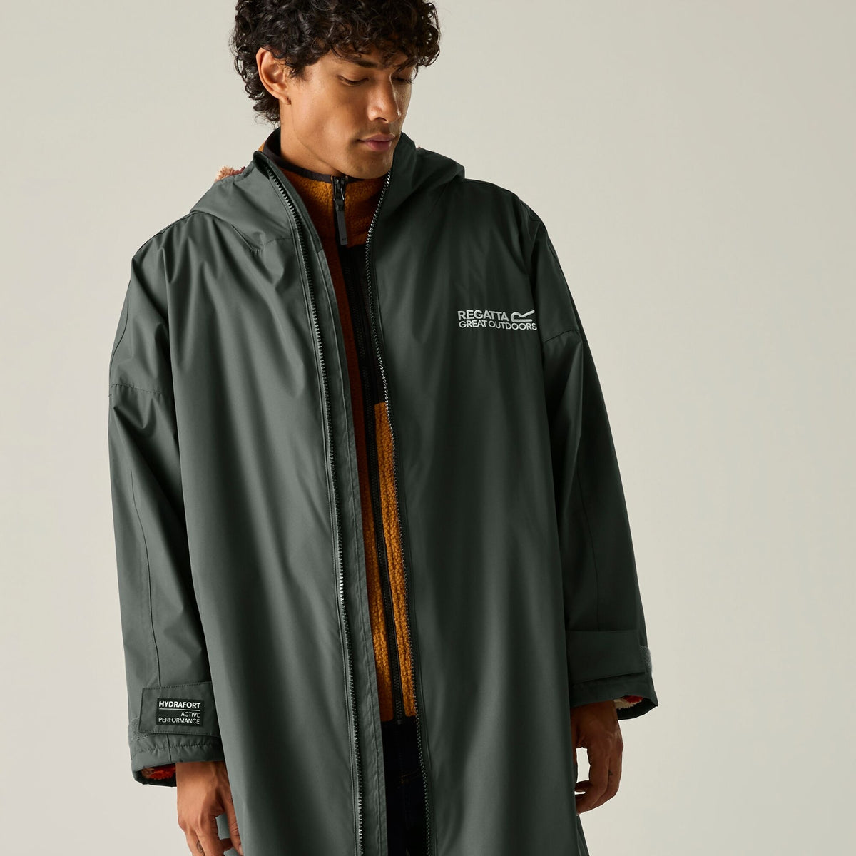 Adult's Waterproof Changing Robe - Iron Abstract Mountain