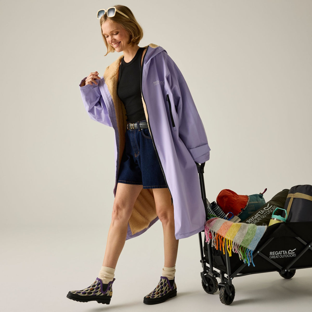 Adult's Waterproof Changing Robe - Pansy Purple