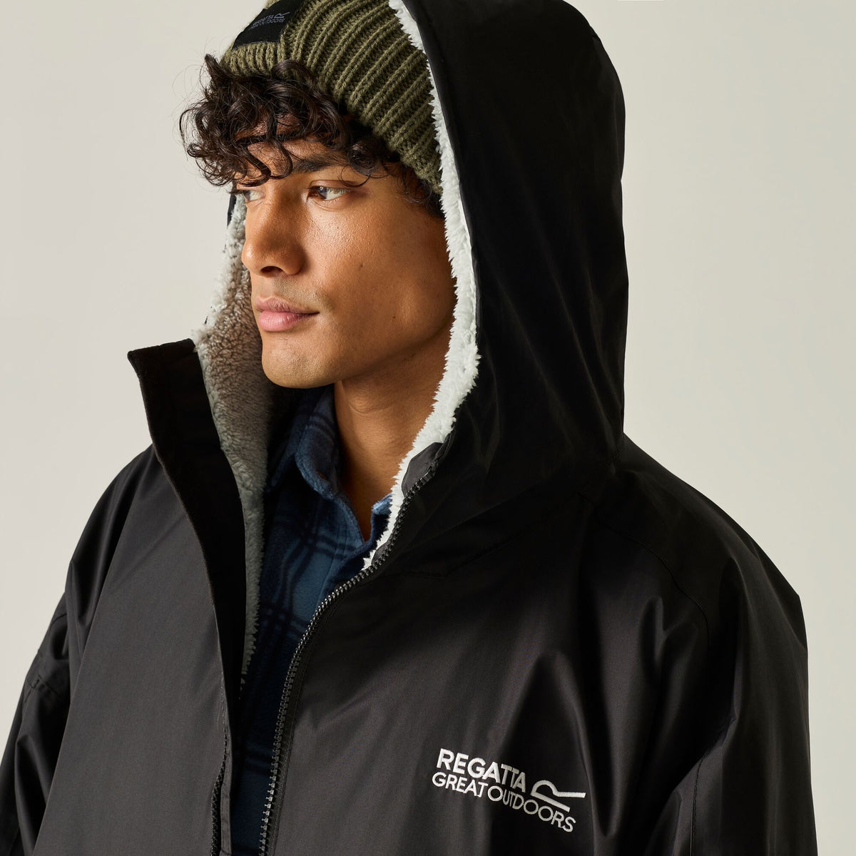 Adult's Waterproof Changing Robe Black